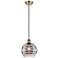 Ballston Rochester 8"W Antique Brass Corded Mini Pendant w/ Smoke Shad