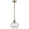 Ballston Rochester 8"W Antique Brass Stemmed Mini Pendant w/ Clear Sha