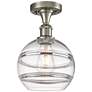 Ballston Rochester 8"W Brushed Satin Nickel Semi-Flush Mount w/ Clear