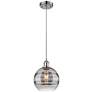 Ballston Rochester 8"W Chrome Corded Mini Pendant w/ Light Smoke Shade