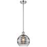 Ballston Rochester 8"W Chrome Stemmed Mini Pendant w/ Light Smoke Shad