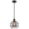 Ballston Rochester 8"W Matte Black Corded Mini Pendant w/ Light Smoke