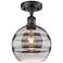 Ballston Rochester 8"W Matte Black Semi-Flush Mount w/ Light Smoke Sha