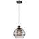 Ballston Rochester 8"W Oiled Bronze Corded Mini Pendant w/ Smoke Shade