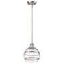 1_Ballston Rochester 8"W Satin Nickel Stemmed Mini Pendant w/ Clear Shad