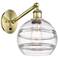 Ballston Rochester 9.88"H Antique Brass Adjustable Sconce w/ Clear Sha