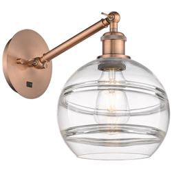 Ballston Rochester 9.88"H Copper Adjustable Sconce w/ Clear Shade