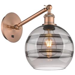 Ballston Rochester 9.88"H Copper Adjustable Sconce w/ Smoke Shade