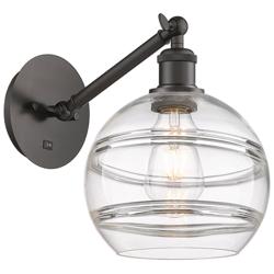 Ballston Rochester 9.88"H Oiled Bronze Adjustable Sconce w/ Clear Shad