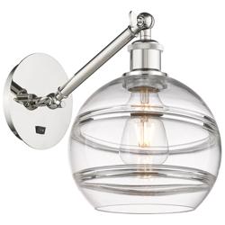 Ballston Rochester 9.88"H Polished Nickel Adjustable Sconce w/ Clear S