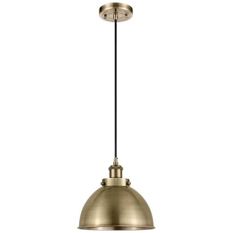 Image 1 Ballston Urban 10.5" Brass Corded Mini Pendant w/ Brass Shade
