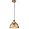 Ballston Urban 10.5" Brushed Brass Corded Mini Pendant w/ Matte Black