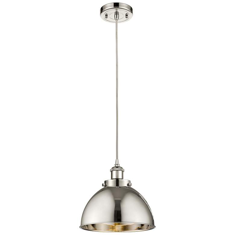 Image 1 Ballston Urban 10.5" Nickel Corded Mini Pendant w/ Nickel Shade