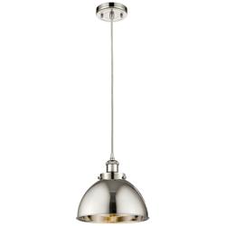 Ballston Urban 10.5" Nickel Corded Mini Pendant w/ Nickel Shade