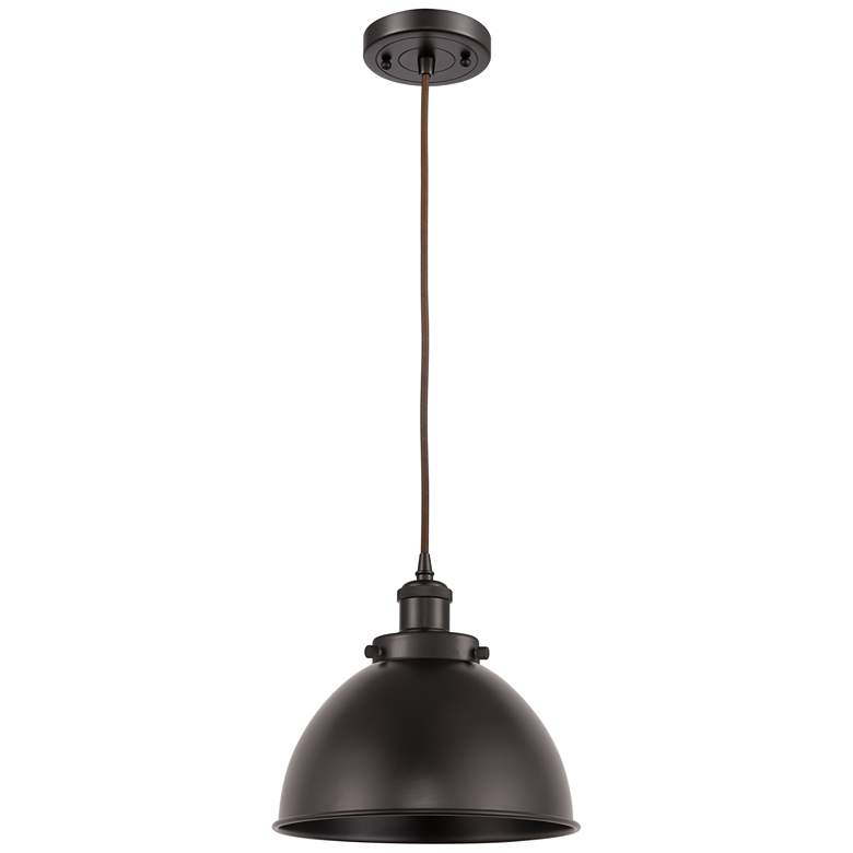 Image 1 Ballston Urban 10.5" Oil Rubbed Bronze Corded Mini Pendant w/ Shade