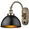 Ballston Urban 11" High Antique Copper Sconce w/ Black Shade