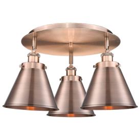 Ballston Urban 17.75"W 3 Light Copper Flush Mount w/ Antique Copper Sh Ballston Urban 17.75"W 3 Light Copper Flush Mount w/ Antique Copper Sh
