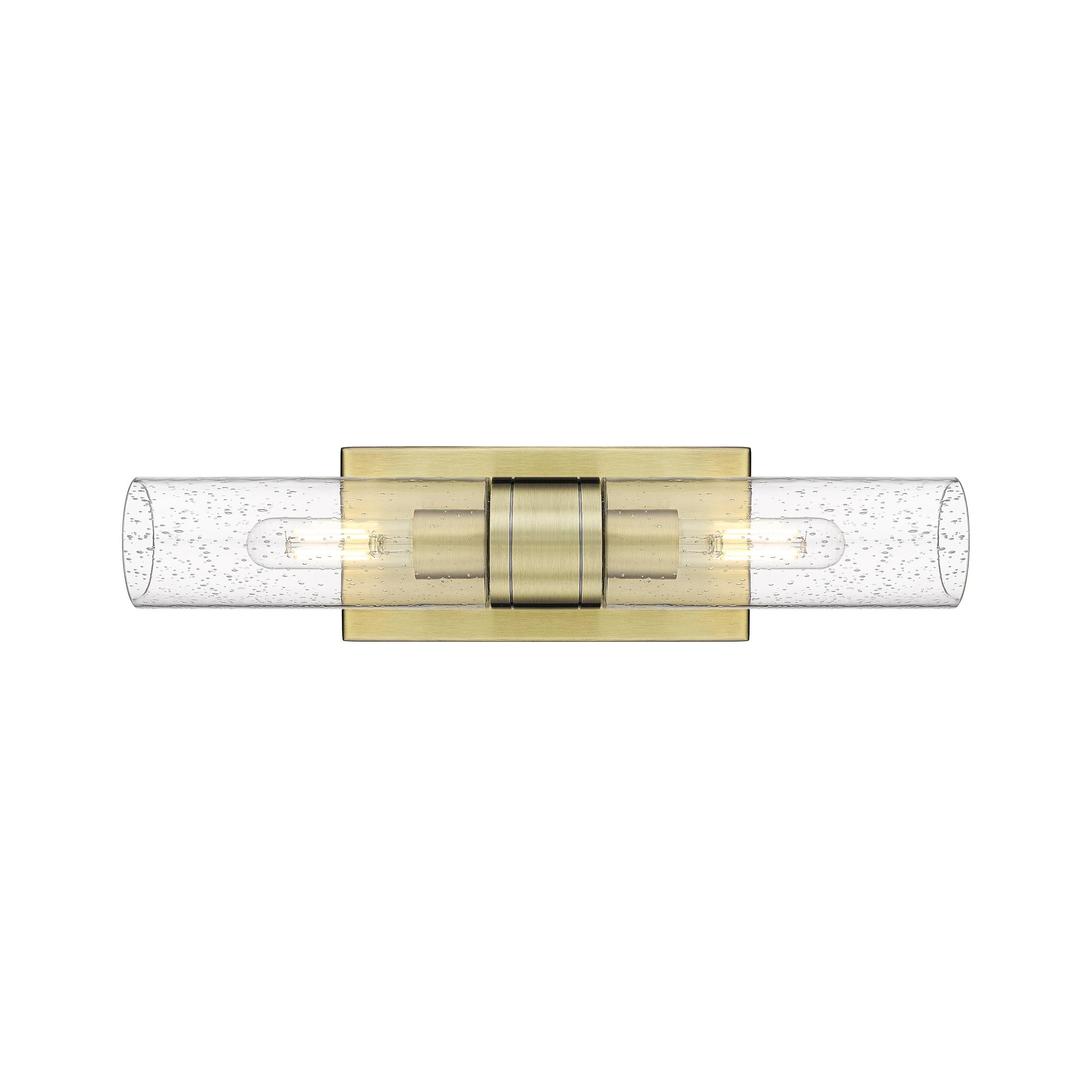Image 2 Ballston Urban 18" Wide 2 Light Antique Brass Bath Light With Seedy Sh more views