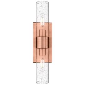Ballston Urban 18" Wide 2 Light Antique Copper Bath Light With Seedy S Ballston Urban 18" Wide 2 Light Antique Copper Bath Light With Seedy S