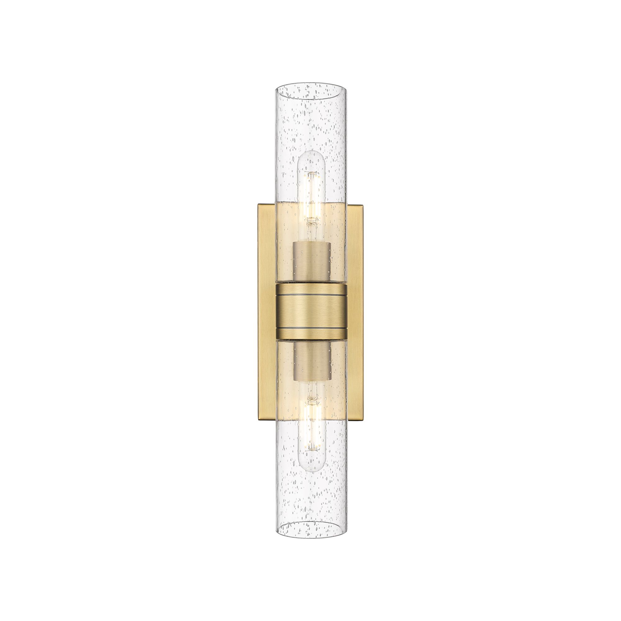 Image 2 Ballston Urban 18" Wide 2 Light Brushed Brass Bath Light With Seedy Sh more views