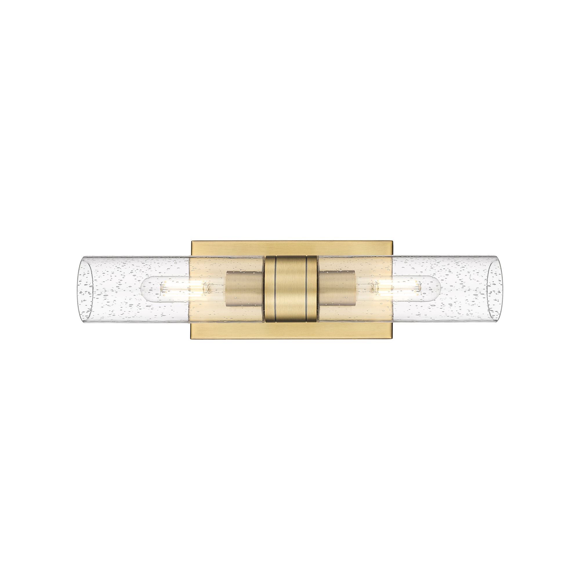Image 3 Ballston Urban 18" Wide 2 Light Brushed Brass Bath Light With Seedy Sh more views