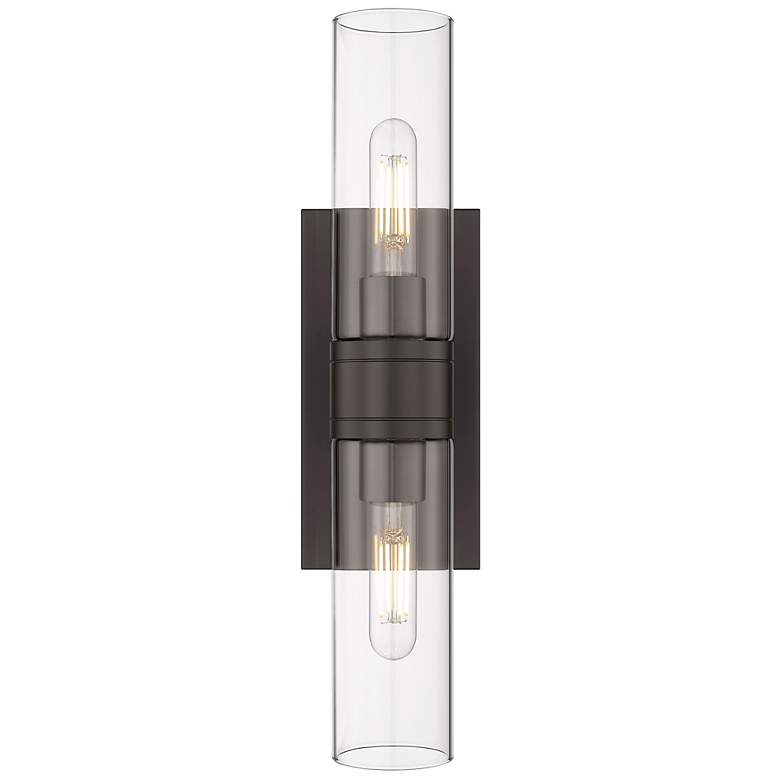 Image 1 Ballston Urban 18" Wide 2 Light Oiled Brass Bath Light With Clear Shad
