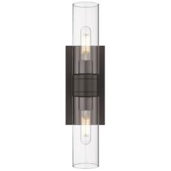 Ballston Urban 18" Wide 2 Light Oiled Brass Bath Light With Clear Shad