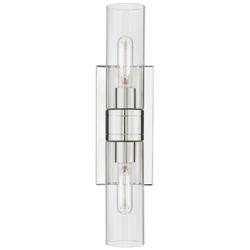 Ballston Urban 18&quot; Wide 2 Light Polished Nickel Bath Light With Clear