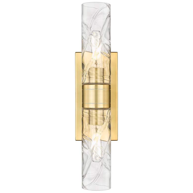 Image 1 Ballston Urban 18" Wide 2 Light Satin Gold Bath Light With Deco Swirl