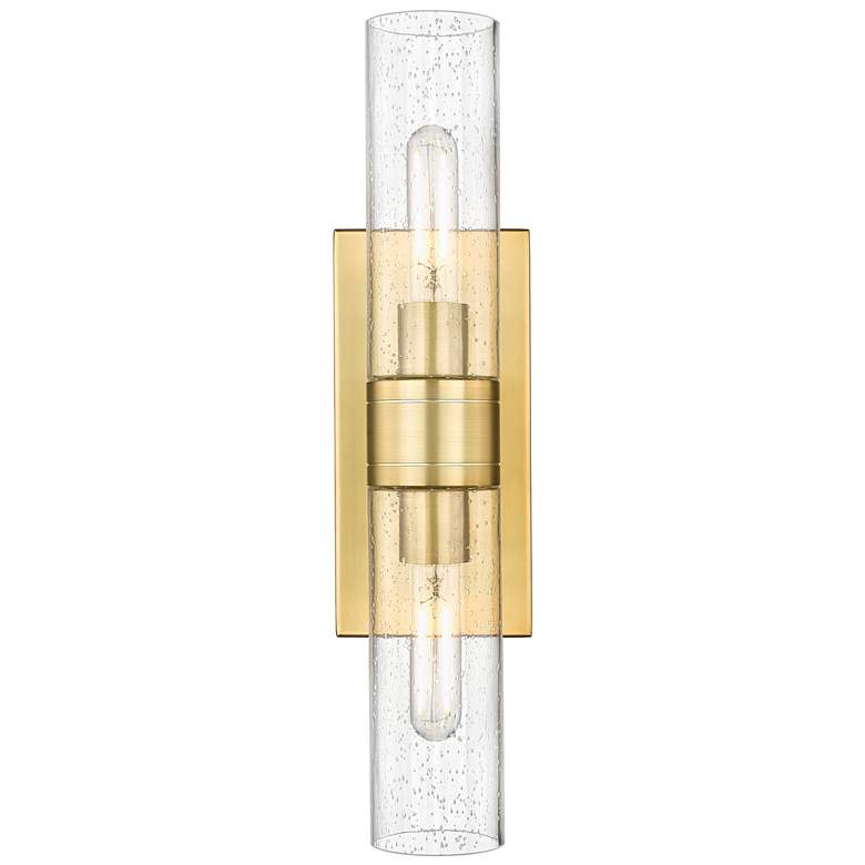 Image 1 Ballston Urban 18" Wide Gold Seeded Glass 2-Light Bath Light