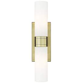Image1 of Ballston Urban 18"W 2 Light Antique Brass Bath Light With Matte White