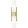 Ballston Urban 18"W 2 Light Antique Brass Bath Light With Matte White