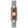 Ballston Urban 18"W 2 Light Antique Copper Bath Light w/ Plated Smoke