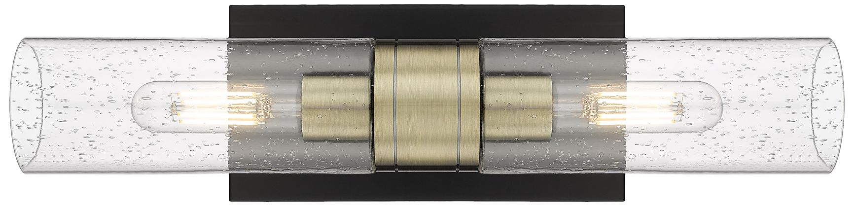 Image 2 Ballston Urban 18"W 2 Light Black Antique Brass Bath Light With Seedy  more views