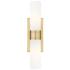 Ballston Urban 18"W 2 Light Brushed Brass Bath Light With Matte White