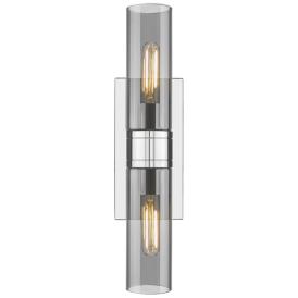 Ballston Urban 18"W 2 Light Chrome Bath Light w/ Plated Smoke Shade Ballston Urban 18"W 2 Light Chrome Bath Light w/ Plated Smoke Shade