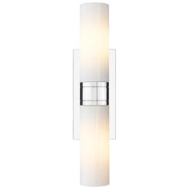Ballston Urban 18"W 2 Light Chrome Bath Light w/ Striped White Shade Ballston Urban 18"W 2 Light Chrome Bath Light w/ Striped White Shade