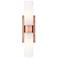 Ballston Urban 18"W 2 Light Copper Bath Light w/ Striped White Shade