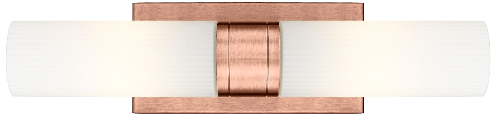 Image 2 Ballston Urban 18"W 2 Light Copper Bath Light w/ Striped White Shade more views