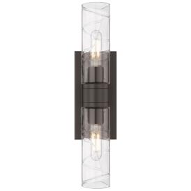 Ballston Urban 18"W 2 Light Oiled Brass Bath Light With Deco Swirl Sha Ballston Urban 18"W 2 Light Oiled Brass Bath Light With Deco Swirl Sha