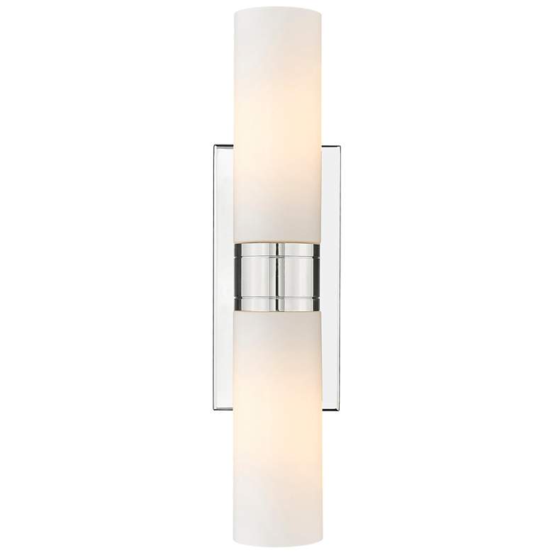 Image 1 Ballston Urban 18"W 2 Light Polished Nickel Bath Light w/ Matte White