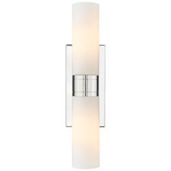 Ballston Urban 18"W 2 Light Polished Nickel Bath Light w/ Matte White