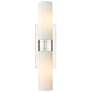 1_Ballston Urban 18"W 2 Light Polished Nickel Sconce w/ Striped White Sh