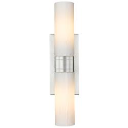 Ballston Urban 18"W 2 Light Satin Nickel Bath Light w/ Striped White S