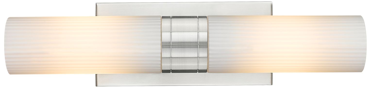 Image 2 Ballston Urban 18"W 2 Light Satin Nickel Bath Light w/ Striped White S more views