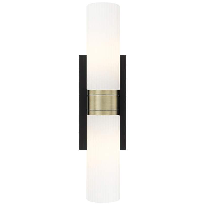 Image 1 Ballston Urban 18"W Black Antique Brass 2-Light Bath Light