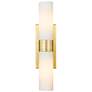 Ballston Urban 18"W Gold Striped Glass 2-Light Bath Light