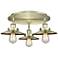 Ballston Urban 19.75"W 3 Light Antique Brass Flush w/ Short Brass Shad