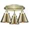 Ballston Urban 19.75"W 3 Light Antique Brass Flush w/ Tall Brass Shade