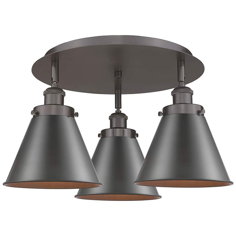 Image 1 Ballston Urban 19.75"W 3 Light Oil Rubbed Bronze Flush w/ Tall Bronze